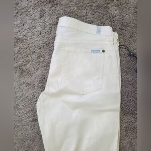 Off white coated 7 for all mankind jeans